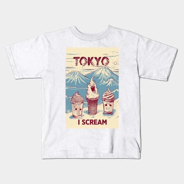 Tokyo I Scream 3 Kids T-Shirt by Beni-Shoga-Ink